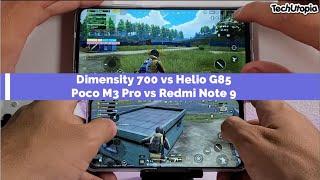 Dimensity 700 vs Helio G85 Speed test/Gaming PUBG/Poco M3 Pro vs Redmi Note 9