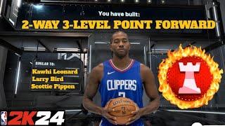 *NEW* RARE 2-WAY 3-LEVEL POINT FORWARD BUILD IN NBA 2K24! SUPER RARE OVERPOWERED DEMIGOD BUILD 2K24!