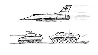 How To Draw Military vehicles | Tank, Fighter, APC