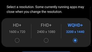 How to change the screen resolution too 4K on Samsung S20