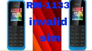 Nokia 105 RM 1133  invalid sim sim card registration failed