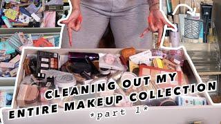 HUGE HOT MESS MAKEUP DECLUTTER/ORGANIZATION! | PART 1