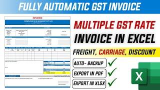 Make Fully Automatic GST Invoice in Excel | Create GST Invoice Software in Excel | Bill in Excel |