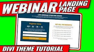 Webinar Landing Page Tutorial with Divi Theme