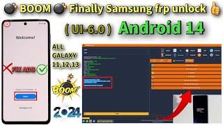  BOOM  Finally All Samsung Frp Bypass Done  (UI-6.0) Android 14 Jast 1 Click 2024