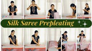 Prepleating #prepleating  #draping  #sareesdrapping #drapingsaree  #sareedrapist  #sareedraper