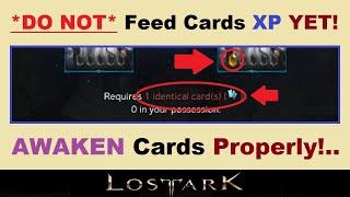 *DO NOT* Feed Cards XP Yet!.. ~AWAKEN~ Cards Properly in Lost Ark!.. (Lost Ark Card XP/Awaken Guide)