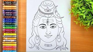 How to draw lord shiva || Easy drawing of Mahadev step by step|| Maha Shivratri drawing...