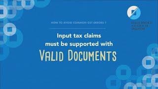 Common GST Errors on Input Tax Claims – Claims not supported with valid documents (Part 1)