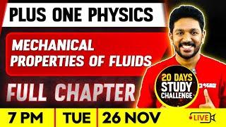 Plus One Physics | Mechanical Properties of Fluids | Full Chapter | Exam Winner