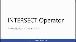 INTERSECT Operator (Introduction to Oracle SQL)