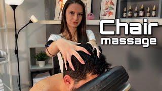 The Best ASMR Chair Massage for Relax (Head, Scalp, Back and Neck)