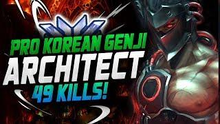 Architect INSANE KOREAN GENJI! 49 ELIMS! [ OVERWATCH SEASON 14 TOP 500 ]