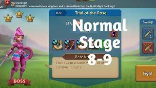 Lords mobile normal stage 8-9 F2P|Trail of the rose normal stage 8-9