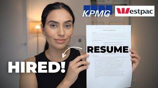 The CV That Got Me Into KPMG (Big 4 Risk Consulting) & Westpac (Banking) | Free Template