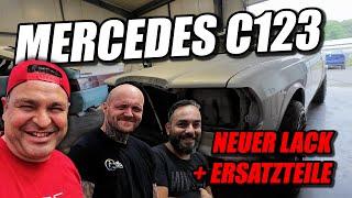 Mercedes C123 - Neuer Lack + Ersatz und Anbauteile bearbeiten.