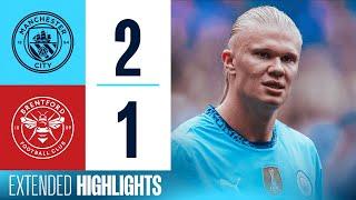 EXTENDED HIGHLIGHTS | MAN CITY 2-1 BRENTFORD | Haaland scores TWO to reach 99 goals for City!