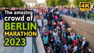 4K Berlin walking virtual tour during Berlin Marathon 2023, Germany