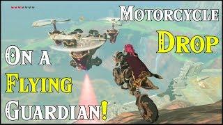 Motorcycle Drop on a Flying Guardian! Master Cycle Zero in Zelda Breath of the Wild DLC