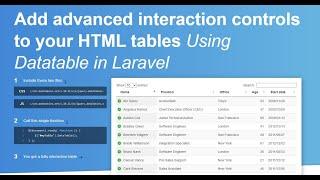 How to setup Jquery Datatable in to Laravel | Laravel Datatable