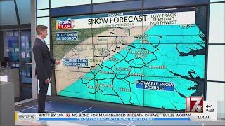 Accumulating snow likely Tuesday night in Central NC