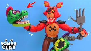 Glamrock Foxy and Shattered Animatronic Monty with Clay ► FNAF Security Breach | Roman Clay Tutorial