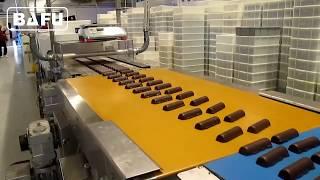 Bafu FWC350 Flow Wrapper with inline feeder at Denmark chocolate factory