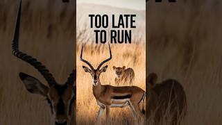 Too Late to Run! Lioness Ambush Catches Impalas Off Guard  | Animal Facts #Shorts