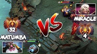 RANK 4 Miracle- Invoker vs RANK 32 MATUMBAMAN Sniper - EPIC LIQUID Mid Battle Dota 2