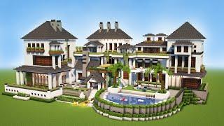 Minecraft: Big Modern House / Mansion Tutorial - [ How to Make Realistic Modern House ] 2022