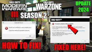 How To Fix COD MW III | Warzone Season 2 Crashing & Not Launch - DirectX Error & Game_steam_ship.exe