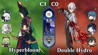 C1 Tighnari Hyperbloom & С0R1 Arlecchino Double Hydro | Spiral Abyss 4.8 | Genshin Impact