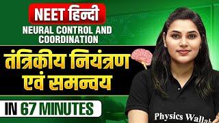 Neural control and coordination (तंत्रिकीय नियंत्रण एवं समन्वय) in 67 Minutes - NEET हिंदी 2025