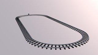 The principle of creating a railway and moving along a spline in Cinema 4D tutorial