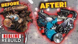 Super crusty to SuperCHARGED! Dodge Slant Six engine build time-lapse | Redline Rebuild