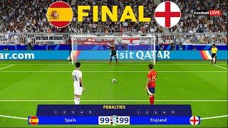 SPAIN vs ENGLAND - Penalty Shootout - Final UEFA Euro 2024 | Yamal vs Bellinghem | PES Gameplay