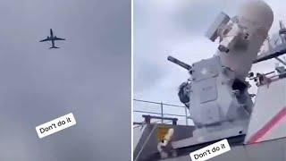 Battleship's Anti-Aircraft G*n Almost Lets Intrusive Thoughts Win Against Airliner!