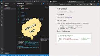 How to fix: PHP ERROR Could not find PHP executable | How to run PHP with  Live Server in VS Code