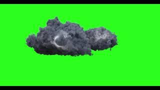 Black clouds with lightnings free green screen VFX Video download