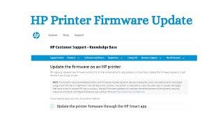 Firmware Update in HP Printer