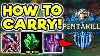 HOW TO *ACTUALLY* CARRY TOPLANE (PENTA KILL) - S11 RIVEN TOP GAMEPLAY (Season 11 Riven Guide)