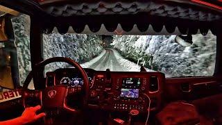 POV Driving Scania 590S - Winter has arrived!