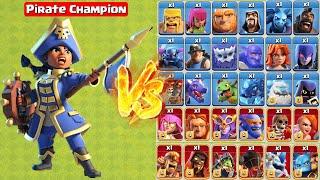 Pirate Champion vs All Troops + Skin Animation - Clash of Clans