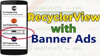 Android recyclerview with admob banner ads | Admob Native Ads in Recyclerview | Recyclerview|MDJamal