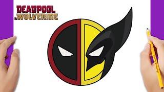 How to draw Deadpool and Wolverine movie logo | Deadpool & Wolverine drawing