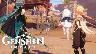 Cyno & Alhaitham Spar Fight CUTSCENE (Physically and verbally) - Genshin Impact Archon Quest