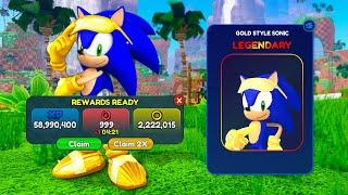 HOW TO UNLOCK GOLD SONIC BY DOING NOTHING (Sonic Speed Simulator)