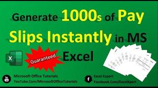 Instantly Generate 1000s of Pay Slips in Excel from Salary Sheet (Awesome Time Saving Trick)