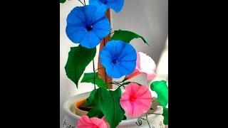 how to make Paper Flower Morning Glory / Ipomoea (flower # 115)