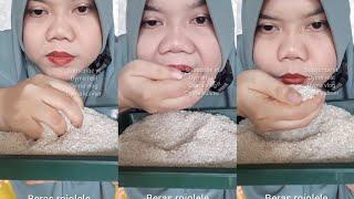 DYMA KULINER ASMR RAW RICE EATING Makan Beras Mentah #shorts #mukbang @dymavlog @Dymakuliner